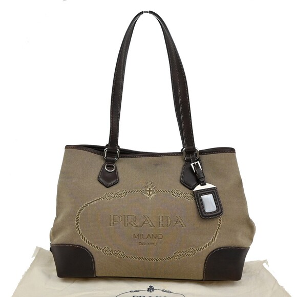 Prada Milano Logo Shoulder Bag Canvas #177075P31B - Picture 1 of 15